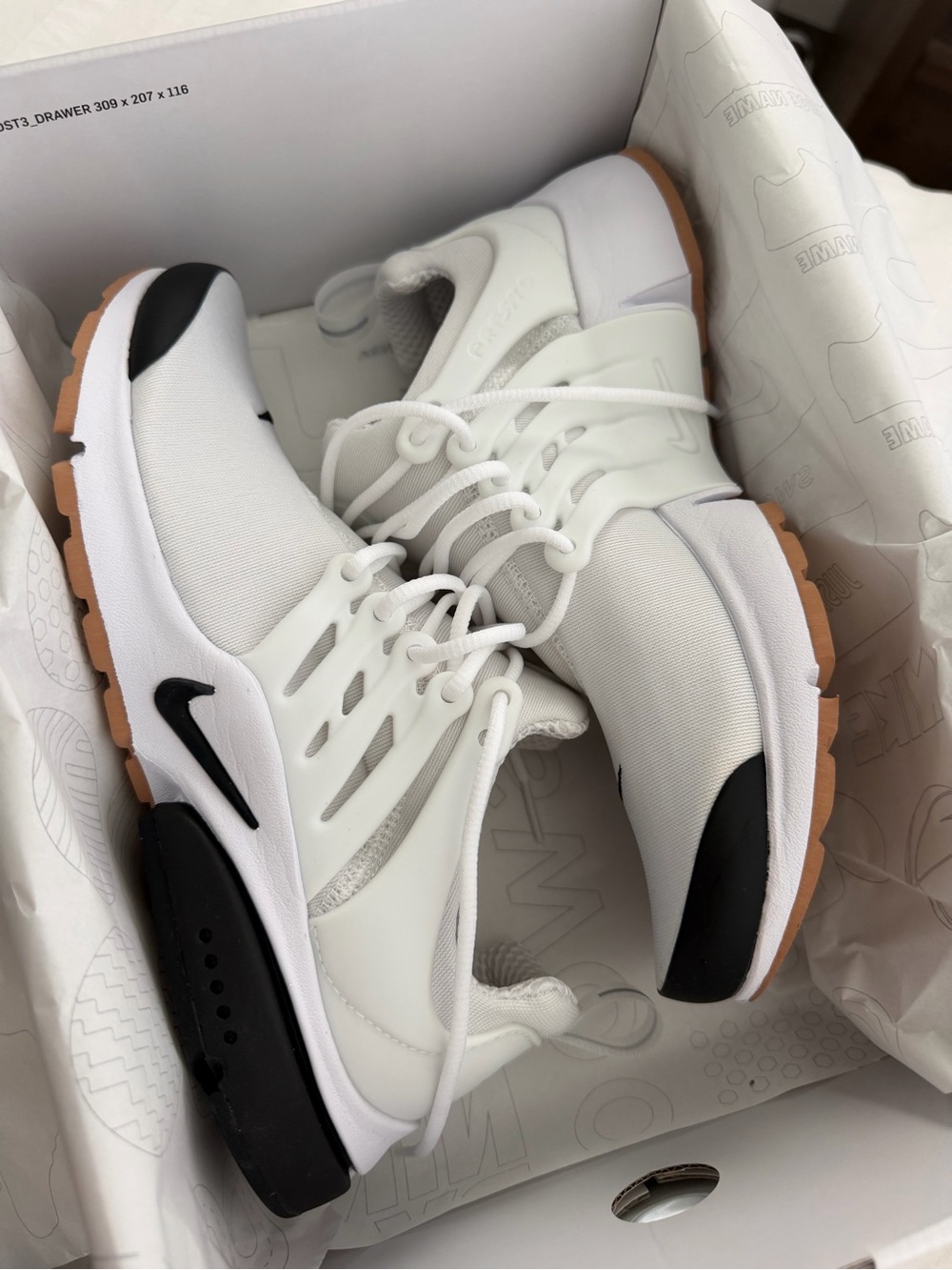 Nike White Black Gum air presto nike by you Sneakers